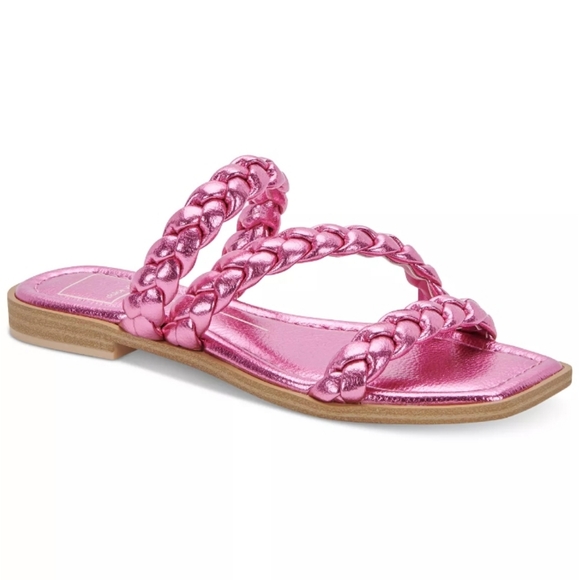 Women's Iman Asymmetrical Braided Band Slide Flat Sandals Dolce Vita sz 7 - Picture 1 of 7